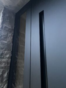 Porte entrée aluminium Aluprof noire mat Sars-la-Buissière